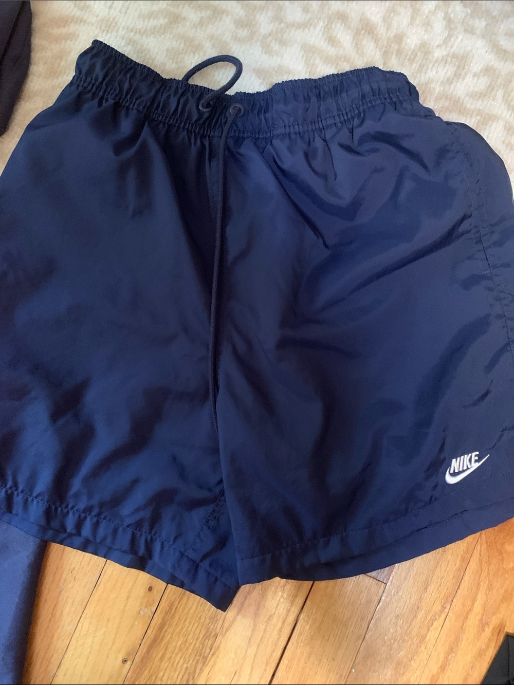 Nike Navy Athletic Shorts with White Logo
